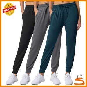 3 Pack Ultra-Soft Lounge Joggers with Pockets for Yoga & Everyday Wear